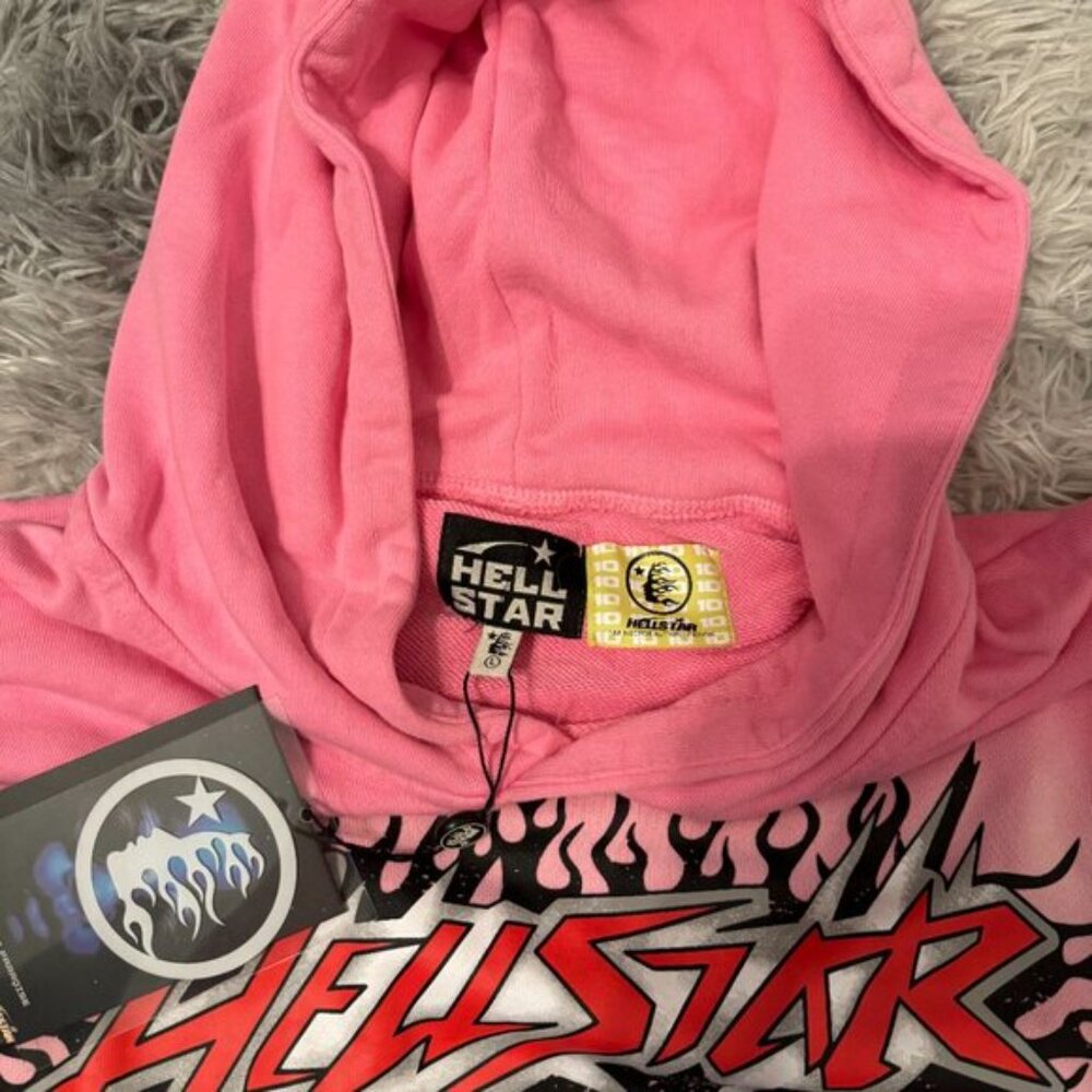 Hellstar Pink Brainwashed Without Brain Hoodie Me… - image 2
